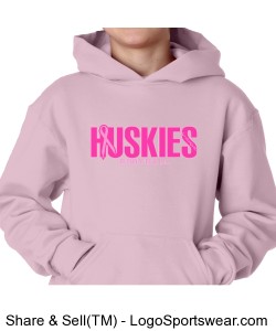 huskies breast cancer - youth light pink Design Zoom
