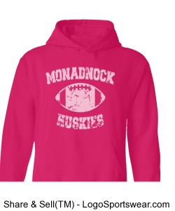 Huskies Football - Women's Pink Sweatshirt Design Zoom