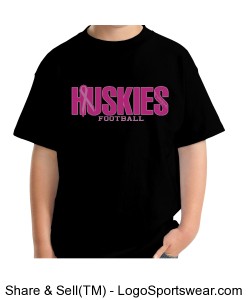 huskies breast cancer - youth black Design Zoom